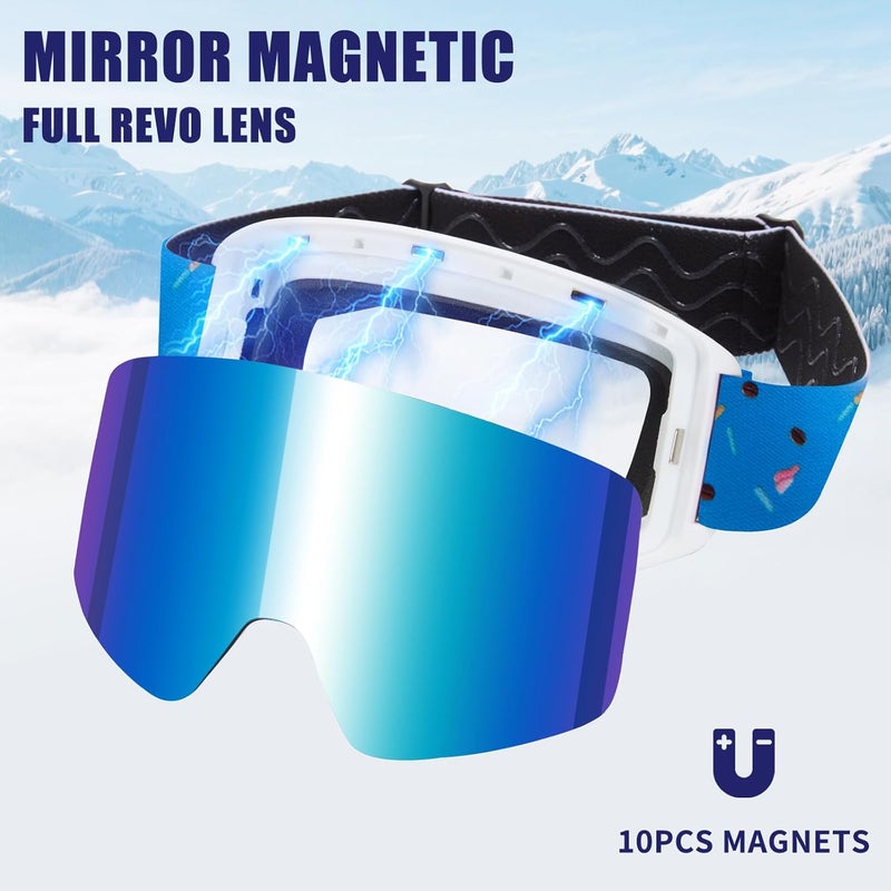 MXJ Gear Kids Ski Goggles,OTG Snowboard Goggles for Boys Girls,Anti-Fog UV400 Snow Goggles for Sking & Winter Outdoor Sport - Image 4